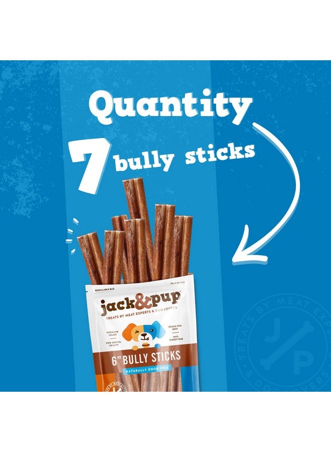 jack Jack&Pup 6" Bully Sticks For Dogs | Premium Odor Free Bully Sticks For Large Dogs | All Natural Beef Pizzle Sticks (Standard, 7 Pack) - Image 3