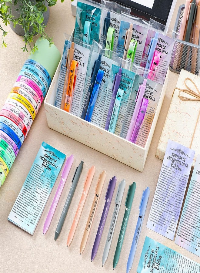 Feifeiya 25 Sets Spanish Christian Gifts Bulk Regalos de Pascua, Bible Emergency Numbers Bookmarks, Scripture Wristbands& Pens Church Easter Giveaways, Bible Study Appreciation Supplies - Image 5