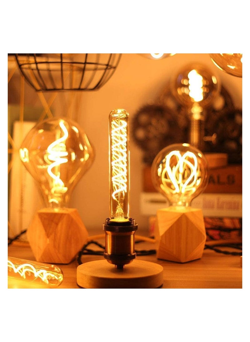 مصابيح LED قابلة للتعتيم T30، قاعدة E26، 40 واط نمط قديم دافئ أبيض 2200 كيلفن ضوء كهرماني، 7.3 بوصة طول، مصابيح خيطية أنبوبية، تصميم مرن ناعم، عبوة من 2 - Image 4