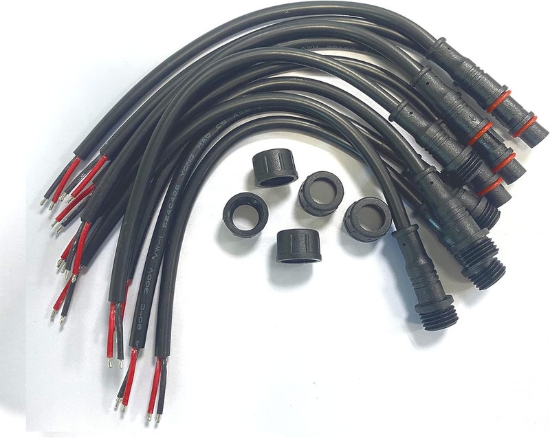 dstfuy 2pin Waterproof Connector,20AWG IP68 2Pin Male Female Plug LED Connector,with 20CM Extension Cable for Car,Indoor/Outdoor LED Strip Lights. - Image 1
