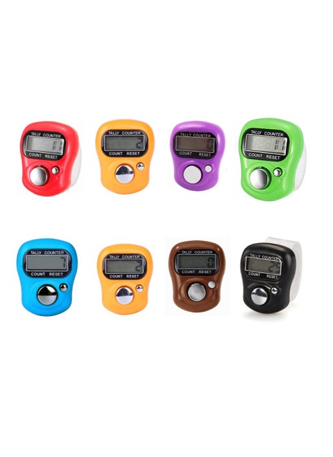 Pack Of 8 Pcs Digital Tasbeeh Tally Counter Multicolor