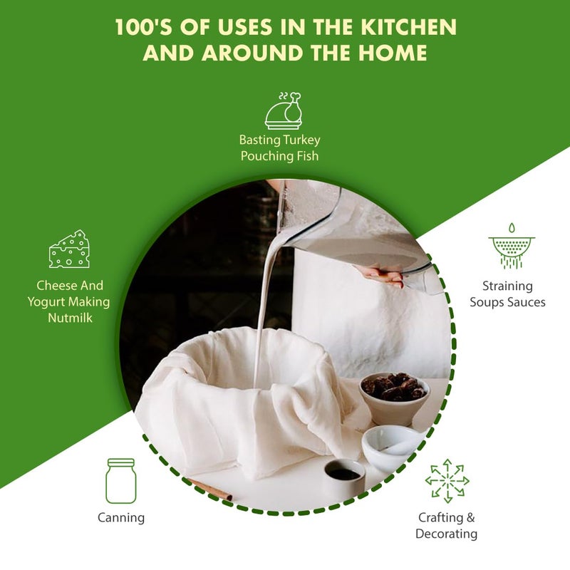 Regency Wraps قماش جبن ريجنسي 100% قطن ناعم للغاية، 9 قدم مربع 36" X36" 1 قطعة، درجة شيف للاستخدام في تحضير الديك الرومي، التعليب، التصفية، وصنع الجبن - Image 2