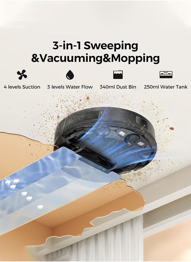 Joshberg - 3 in 1 Robot Vacuum,Robot Vacuum Cleaner with Mop, 5000Pa Suction, with Auto Carpet Boost,uto-Charging,LDS Laser Navigation, WiFi/Alexa/APP, Super Thin Robotic Cleaner, Ideal for Pet Hair Hard Floor,M30,Black - Image 1
