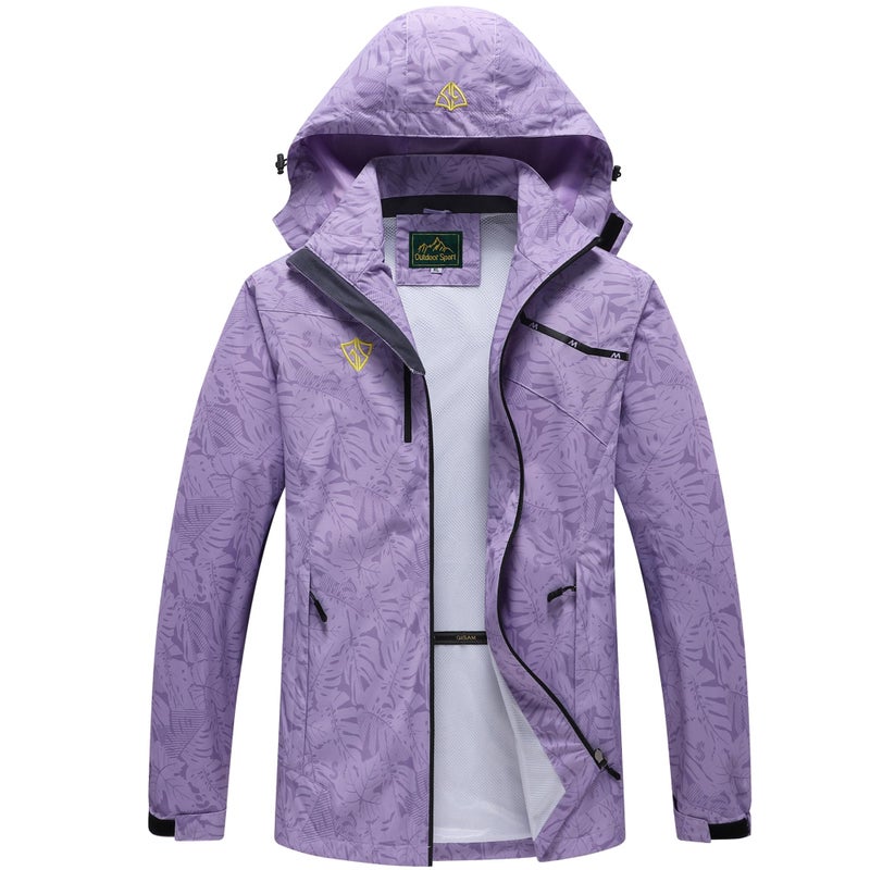 GIISAM Womens Waterproof Rain JacketLightweight Windproof Full Zip Womens Packable Fall Raincoat Windbreaker with HoodMPPUL