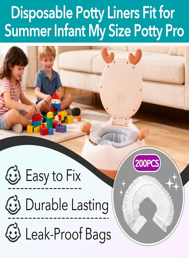 Joworthy 200 Pcs Potty Liners for Summer Infant My Size Potty Pro, Disposable Potty Bags with Elastic Edge, Easy-Clean Design for Toddler Training, Fits Most Potty Chairs, Portable Toilets & Travel Potties - Image 2