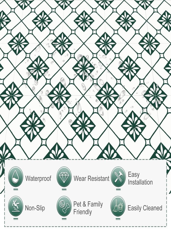 MORCART Peel and Stick Floor Tile, 20-Pack 7.87" x 7.87" Matte Vinyl Floor, Self Adhesive Waterproof Flooring DIY for Renter, Removable Tile Sticker for Bathroom, Kitchen, Bedroom, Wall (Green) - Image 3