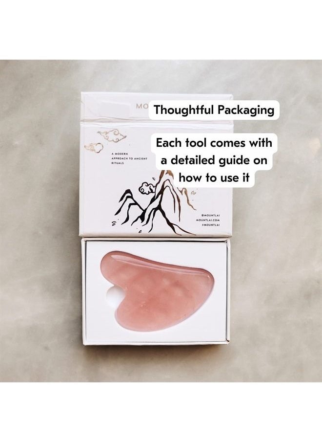 Mount Lai - The Rose Quartz Gua Sha Facial Lifting Tool | Face Sculpting Tool for Skin Care | Guasha Tool for Face and Body | Facial Massage Tools to Relieve Muscle Tension and Reduce Puffiness - Image 1