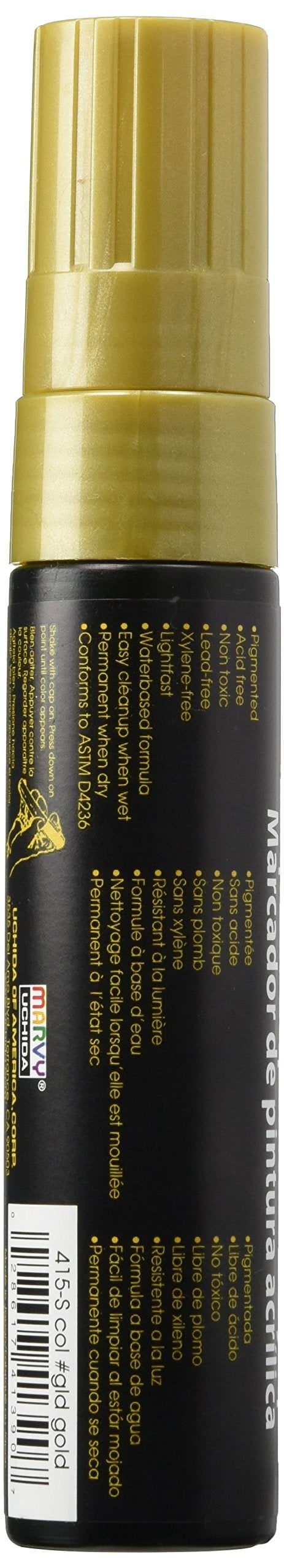 Marvy Uchida Uchida of America 415-GLD 15 MM Decocolor Acrylic Marker, Gold - Image 2