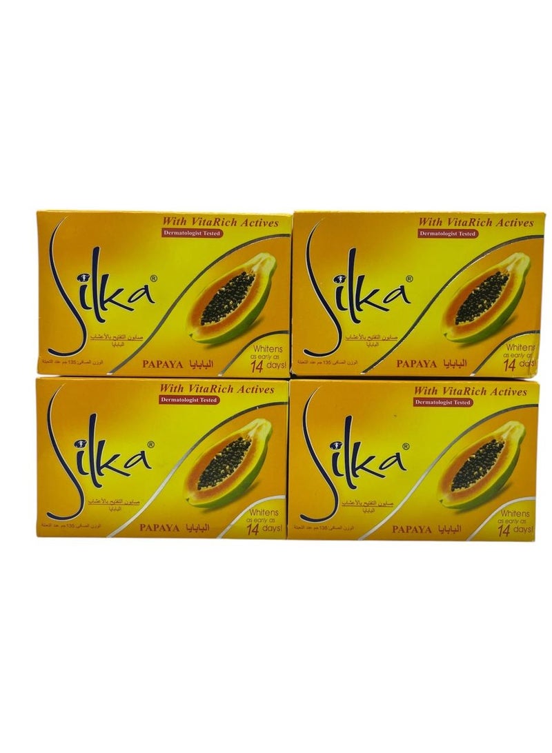 سيلكا صابون سيلكا البابايا 135 جرام عبوة من 4 قطع - Image 1
