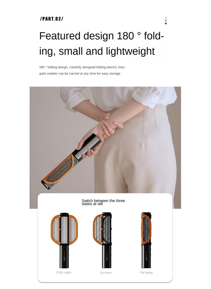 Generic - Folding Mosquito Killer Bat - USB Rechargeable Handheld Mosquito Racket with UV Light Lamp to Trap Insects, Mosquitoes, and Houseflies - Innovative Electric Fly Swatter for Hit & Kill Accuracy - Image 1