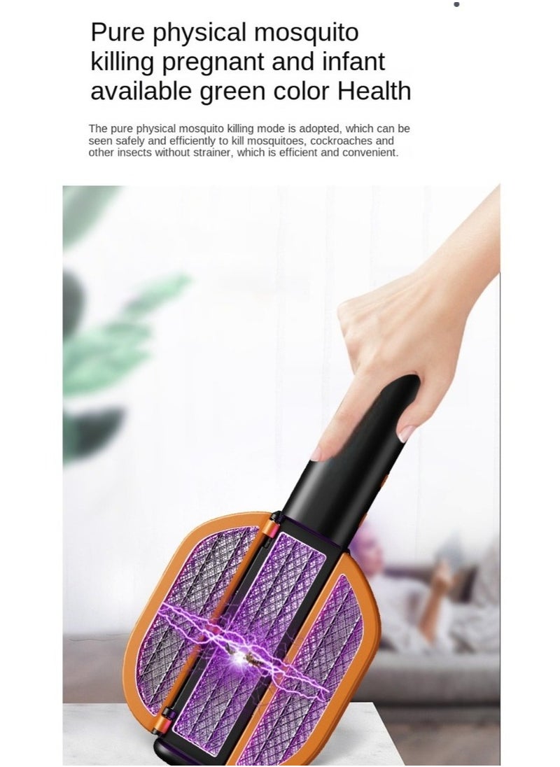 Generic - Folding Mosquito Killer Bat - USB Rechargeable Handheld Mosquito Racket with UV Light Lamp to Trap Insects, Mosquitoes, and Houseflies - Innovative Electric Fly Swatter for Hit & Kill Accuracy - Image 1