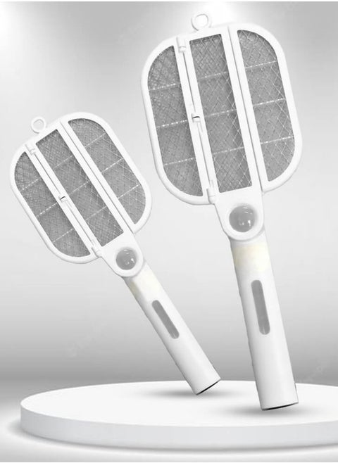 Folding Mosquito Killer Bat - USB Rechargeable Handheld Mosquito Racket with UV Light Lamp to Trap Insects, Mosquitoes, and Houseflies - Innovative Electric Fly Swatter for Hit & Kill Accuracy