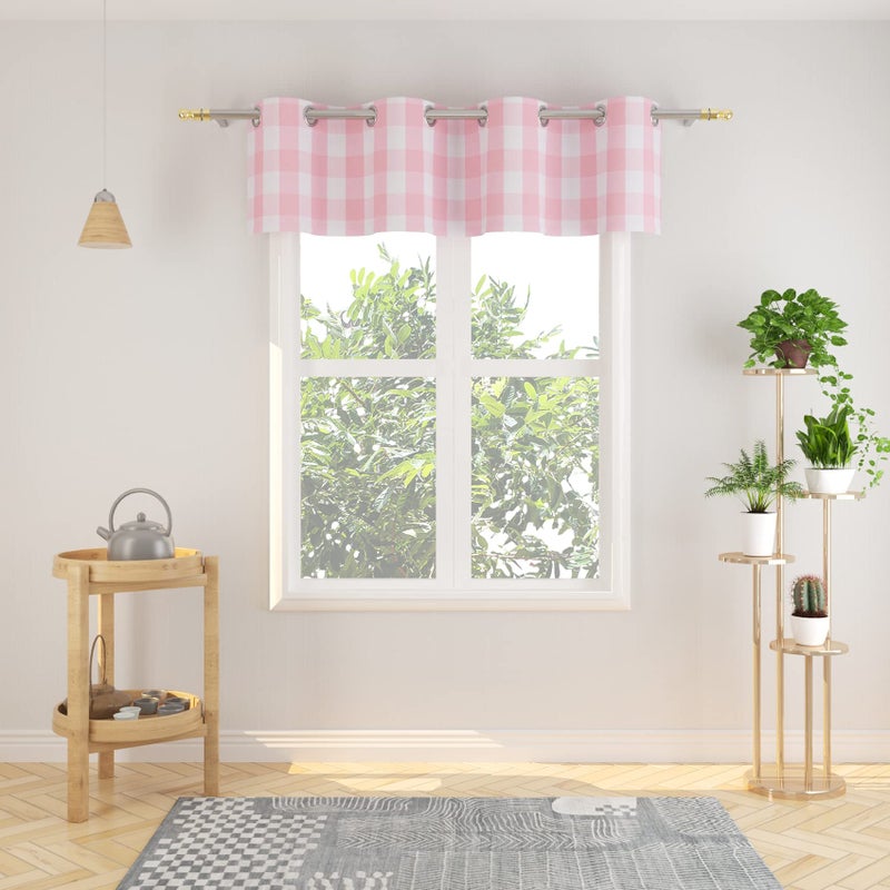 Natus Weaver Valance 18 inch Buffalo Cartain Valance Gingham plaid Window Window Startain Drage Bedroom Strupes Grommet Top Window Treatment - Image 2