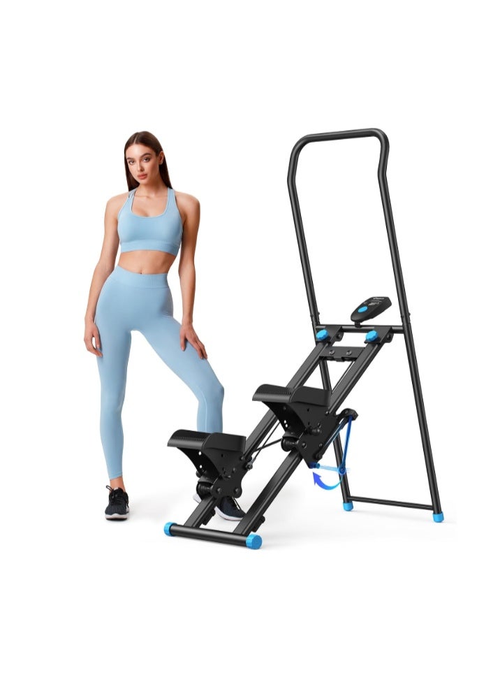 MERACH Stair Stepper for Home Exercise,New Version Mini Stepper Climber Machine for Full-Body Stairmaster,Cardio Equipment Climber with Extended Step Range, Adjustable Handlebar&Pedals - Image 1