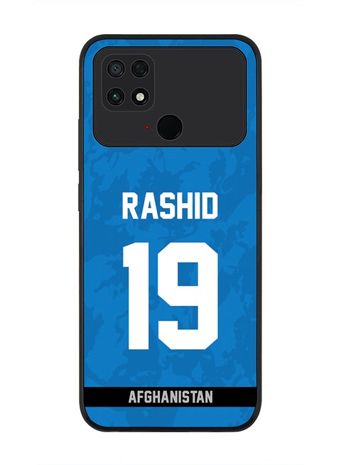 Rugged Black Edge Case for Xiaomi Poco C40, Slim fit Soft Case Flexible Rubber Edges Thin Cover - Player Name - Rashid Khan, Jersey Number- 19