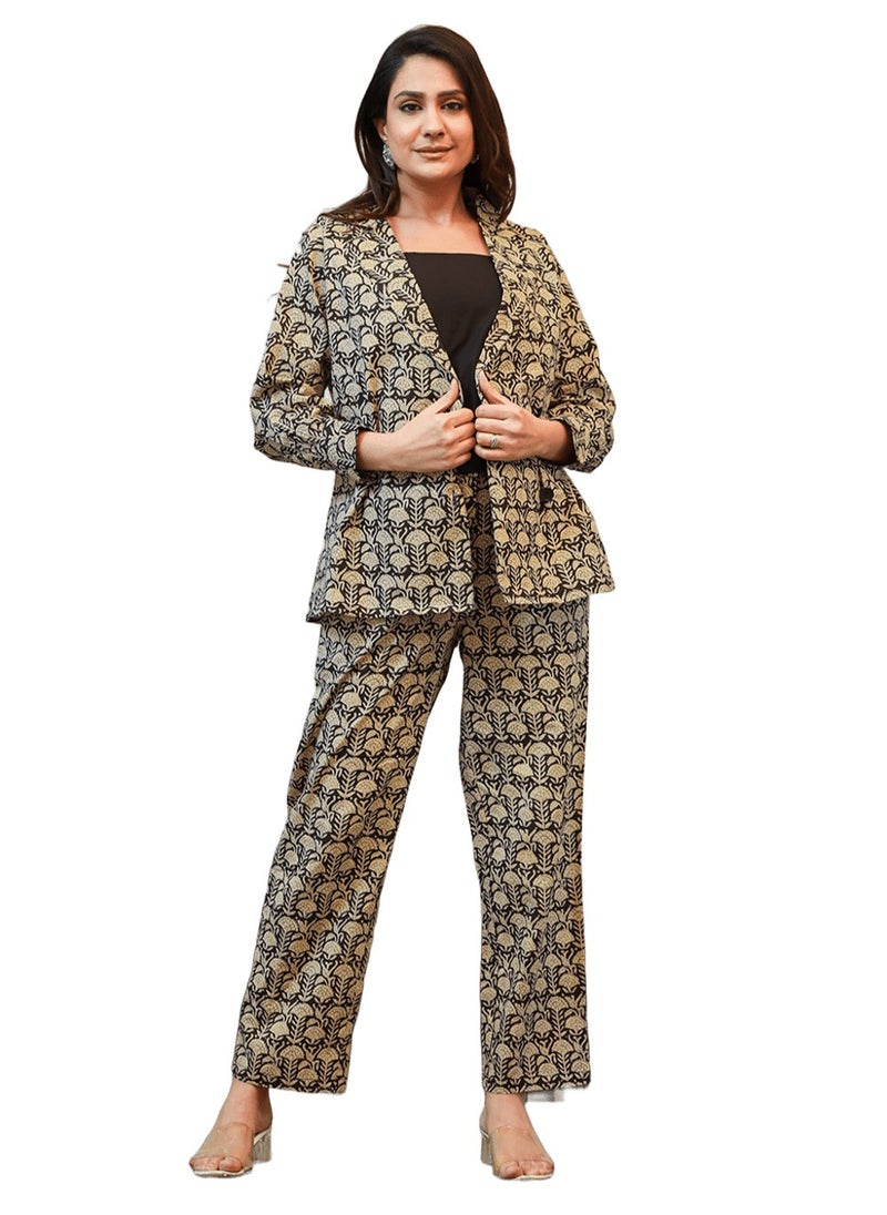 Black Printed Three-Piece Blazer Co-Ord Set – Blazer, Crop Top & Trousers - pzsku/ZAF2F8968626C3C86E060Z/45/1741241346/81e3886b-da38-46b4-b31b-a4f0b21fa84b