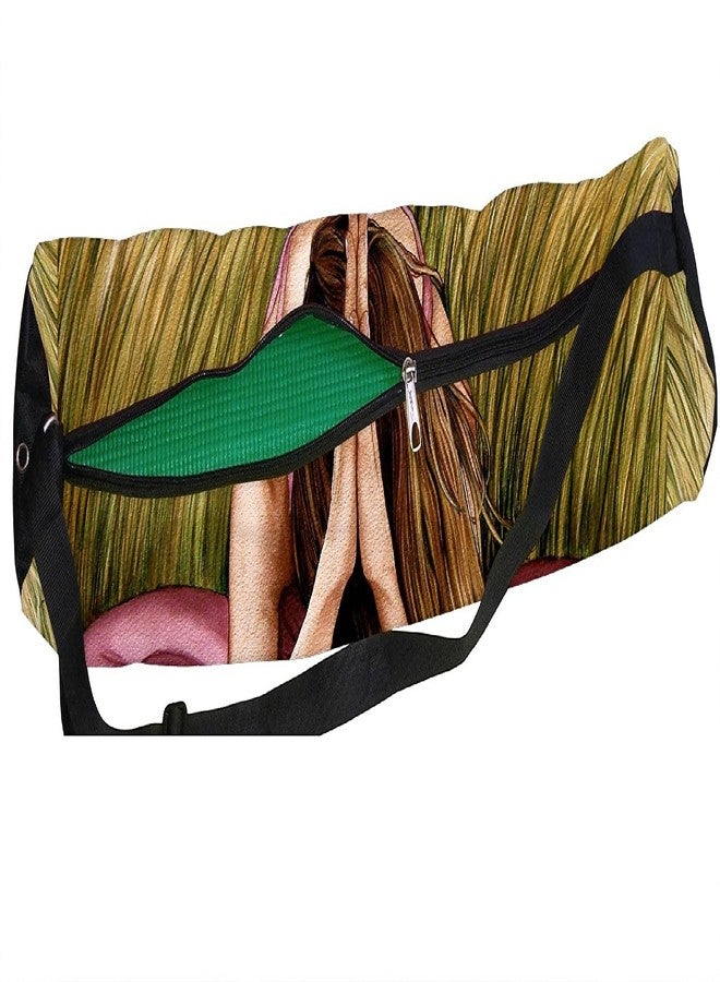 Active Elements Latest Poly Canvas Yoga Mat Bag/Cover. Easy Fit up to 4 mm Thick Yoga Mat. Print Design : Jungle Yoga Posture by Ethnic Girl - Image 1