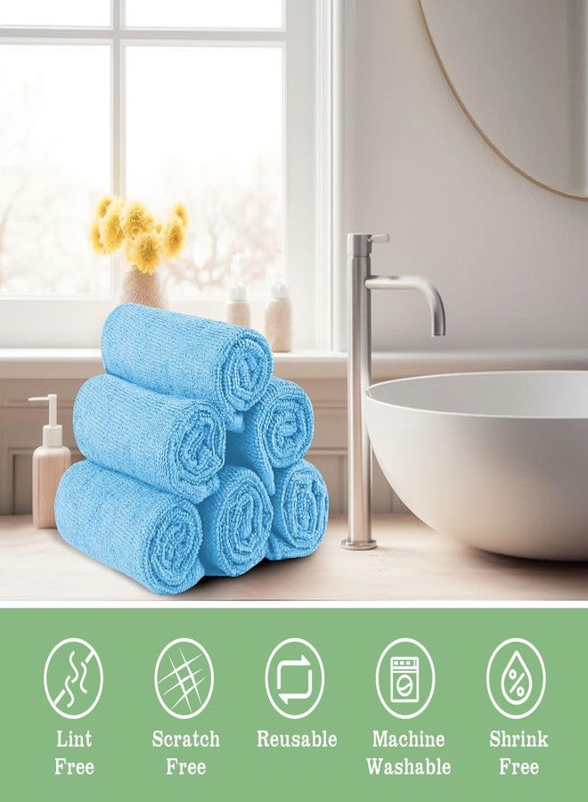 UNIMADE Washcloths Bulk - 10 Pack - Face Towels (12" x 12"), Highly Soft Wash Cloths and Hand Towels, Fast Drying Multi-Purpose Microfiber Cleansing Cloths for Bathroom, Hotel, Spa, and Salon - Blue - Image 5