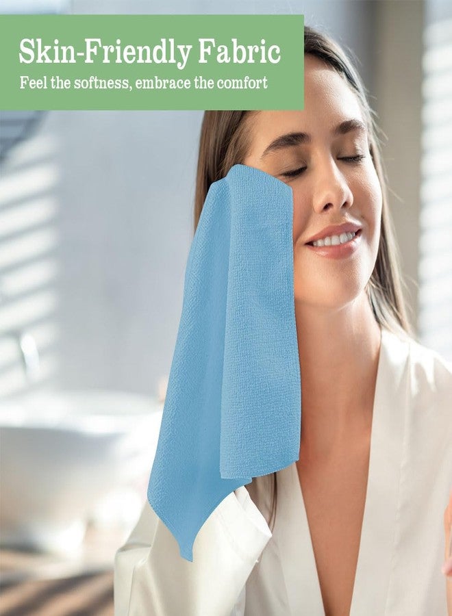 UNIMADE Washcloths Bulk - 10 Pack - Face Towels (12" x 12"), Highly Soft Wash Cloths and Hand Towels, Fast Drying Multi-Purpose Microfiber Cleansing Cloths for Bathroom, Hotel, Spa, and Salon - Blue - Image 3
