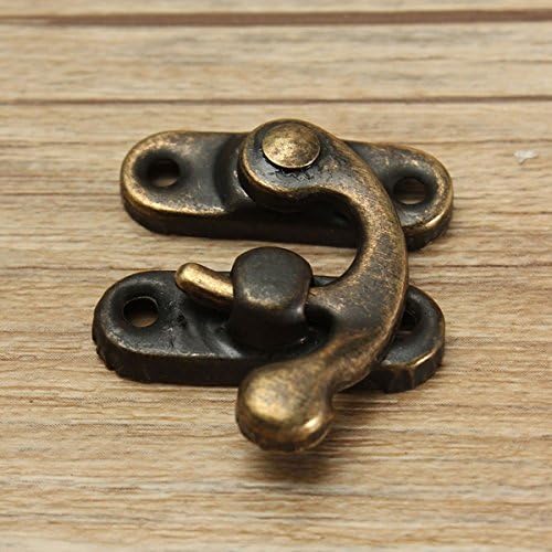 RED APPEL Antique Decorative Jewelry Wooden Box Hasp Latch Lock with Screw Bronze 12 Pieces