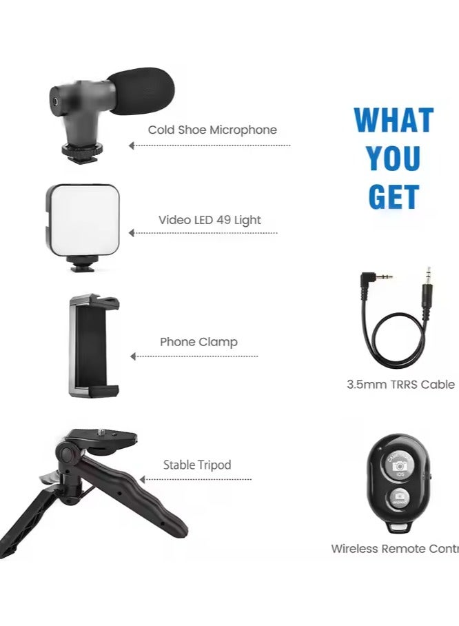 Portable Live Streaming Video Microphone Kit Vlog LED Fill Light Kit  - Image 2