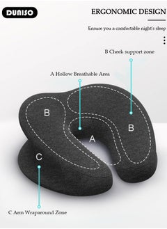 DUNISO Face Down Pillow, Desk Napping Pillow, Breathe Easy Face Down Pillow After Surgery, Versatile Travel Pillow,Massage Pillow Face Down, Comfortable Breathable Cover for Sleeping, Massage Headrest, Office, Car, Airport  - Image 4