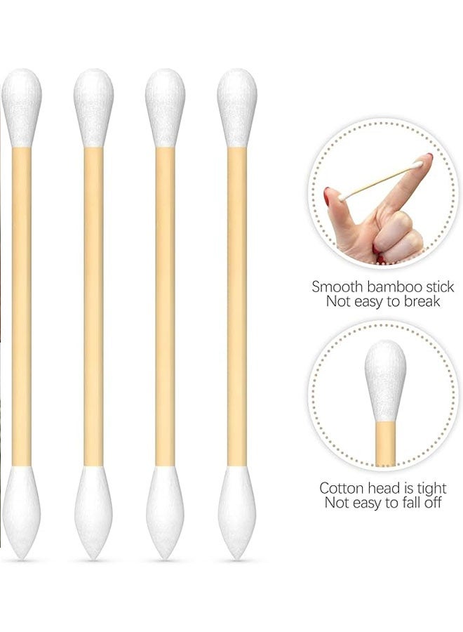 500 Count Round and Pointed Double End Cotton, Hypoallergenic Cleansing Care Beauty Makeup Tools, Ear Swabs for Makeup and Cleaning Daily Use - Image 3