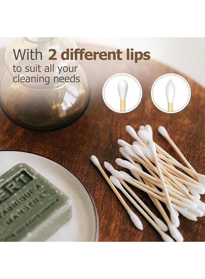 500 Count Round and Pointed Double End Cotton, Hypoallergenic Cleansing Care Beauty Makeup Tools, Ear Swabs for Makeup and Cleaning Daily Use - Image 2