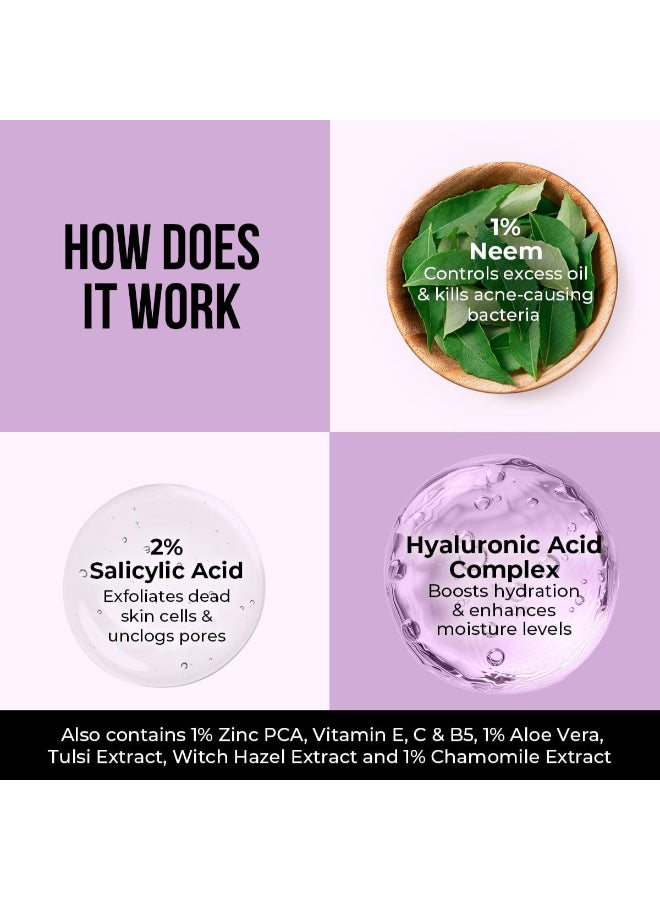 Dr. Sheth's Neem & Salicylic Acid Face Wash | Anti-Acne & Oil Control Face Cleanser | With 1% Salicylic Acid & Neem | Men & Women | 100 mL - Image 5