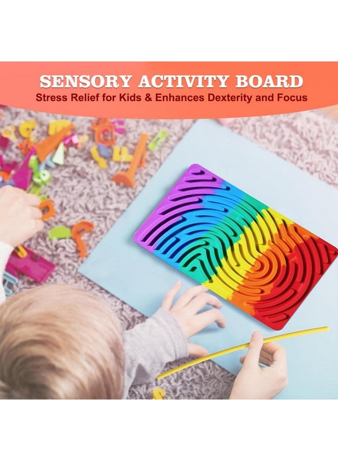 FWQPRA FWQPRA Sensory Activity Board | Double-Sided Silicone Fidget Toy for Kids & Adults | Silent, No Mess, Calming for Anxiety, ADHD & Autism | Kids 3+ & Adults | Includes 11 Strings & Plastic Bag  - Image 2