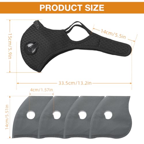 Serplex® Windproof Sports Face Mask – Reusable & Washable with 4 Filters, Adjustable Back Closure for Men & Women – Breathable Mesh for Cycling, Motorcycle & Outdoor Winter Activities - Image 2