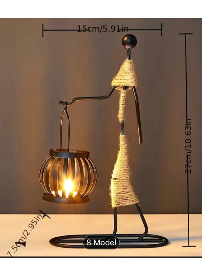 OLUDENIZ Candle Holder Iron Elegance: Retro Iron – A Powerful Statement in Creative Home Decor, a Nice Gift, Accessory, and Candle Holder for Ramadan  - Image 4