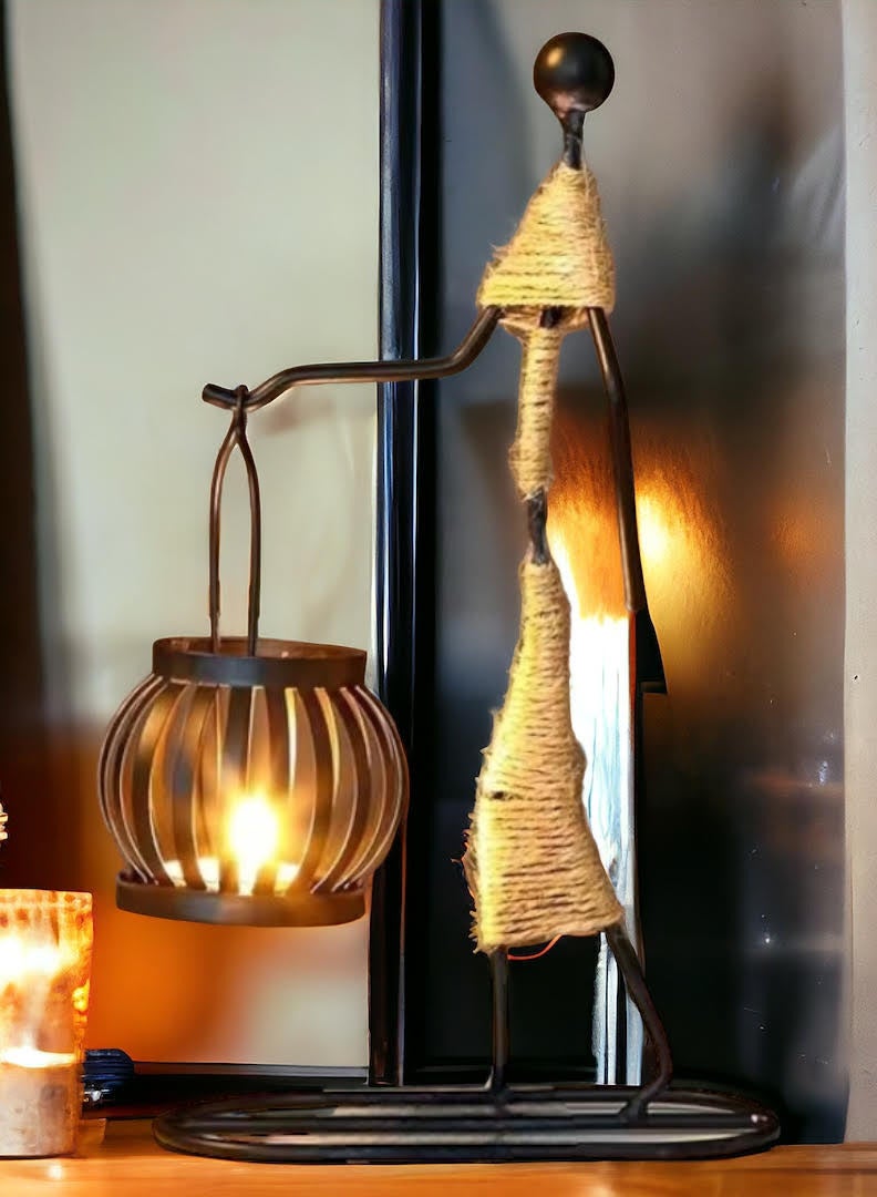 OLUDENIZ Candle Holder Iron Elegance: Retro Iron – A Powerful Statement in Creative Home Decor, a Nice Gift, Accessory, and Candle Holder for Ramadan  - Image 1