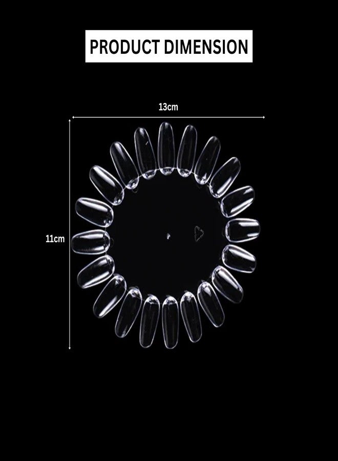 NYSA Nail Art Practice Display | Transparent Acrylic Practice Wheel | Transparent Sunflower Shape Display | Display Borad for Beginners | Nail Art Display For Salon | 20 Nail Tips Display Board | Pack of 10pcs - Image 2
