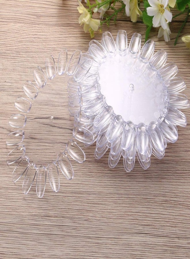 NYSA Nail Art Practice Display | Transparent Acrylic Practice Wheel | Transparent Sunflower Shape Display | Display Borad for Beginners | Nail Art Display For Salon | 20 Nail Tips Display Board | Pack of 10pcs - Image 4