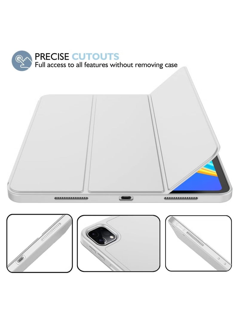 IAF iPad Pro 12.9 Case (2022/2021, 6th/5th Gen) with Pencil Holder â€“ Trifold Stand, Auto Wake/Sleep, Soft TPU Back, Supports 2nd Gen Pencil Charging, Silver Gray - Image 5