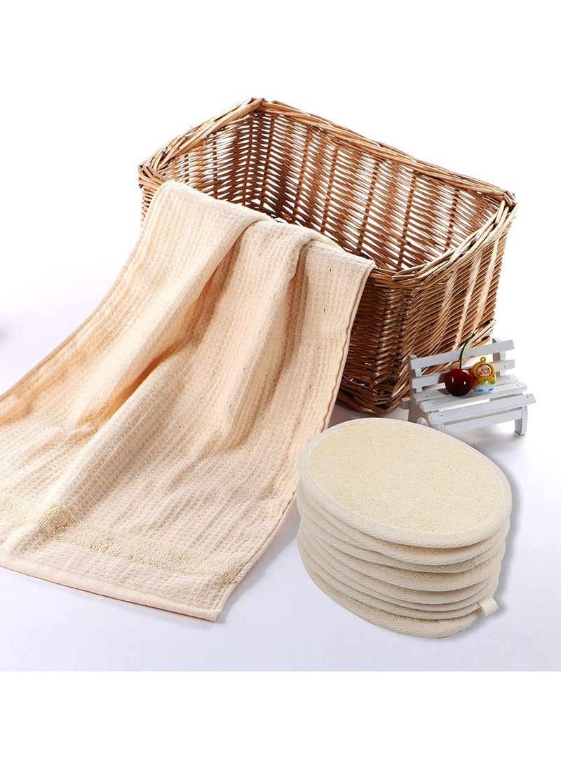 10 Packs Large Exfoliating Loofah Sponge Pads, Natural Luffa Cloth for Men  Women's Bath and Shower (10 pack) - Image 4