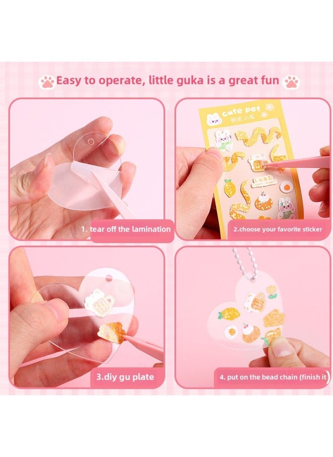 Cream Gel Goo Card Suit Gula Card Sticker Material Diy Manual Card Account Goo Ka Deluxe Edition Puzzle-Color: Cream Glue Guka Novice/three-layer Box + Display Stand + Diy Building Blocks