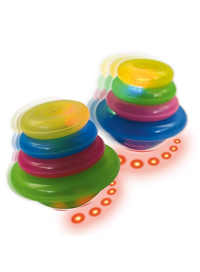 Geospace Super Sonic Wind-Up Spinning Tops with Light and Sound (2-Pack) - Image 3