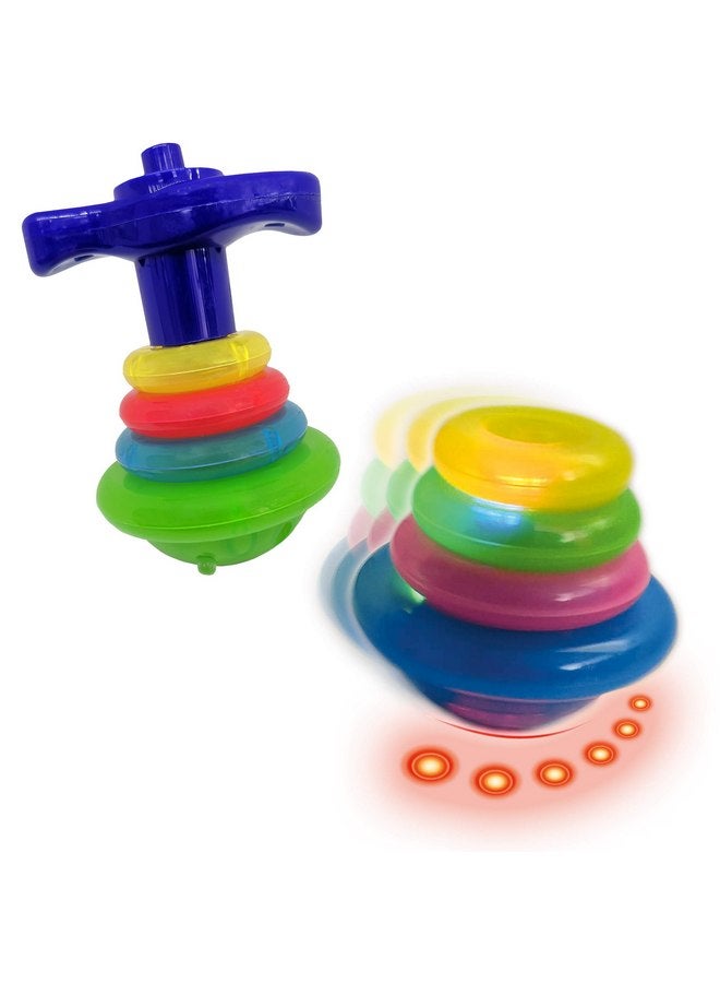 Geospace Super Sonic Wind-Up Spinning Tops with Light and Sound (2-Pack) - Image 2