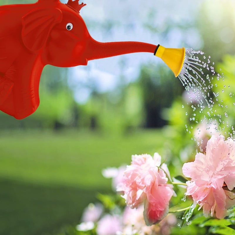 Klassic Watering Can for Plants | 1.8 Lire Can with Sprayer | Durable and Tough | Plant Watering Can for Plants & Flowers with Stylish Elephant Shape (Red, Pack of 1) - Image 5