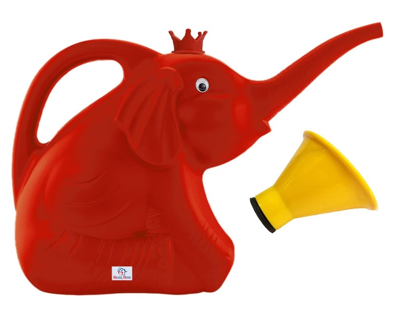 Klassic Watering Can for Plants | 1.8 Lire Can with Sprayer | Durable and Tough | Plant Watering Can for Plants & Flowers with Stylish Elephant Shape (Red, Pack of 1) - Image 3