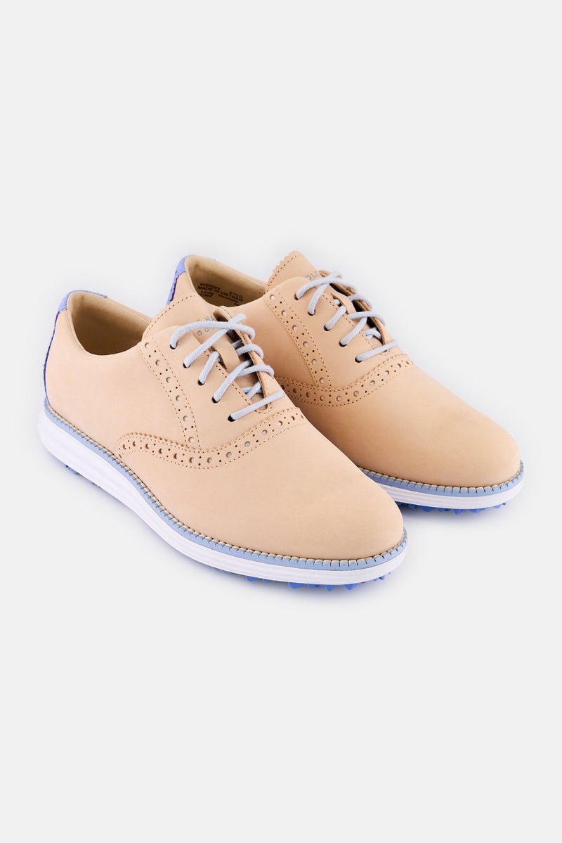 COLE HAAN أحذية كاجوال نسائية واسعة بأربطة قصيرة، بيج - Image 1