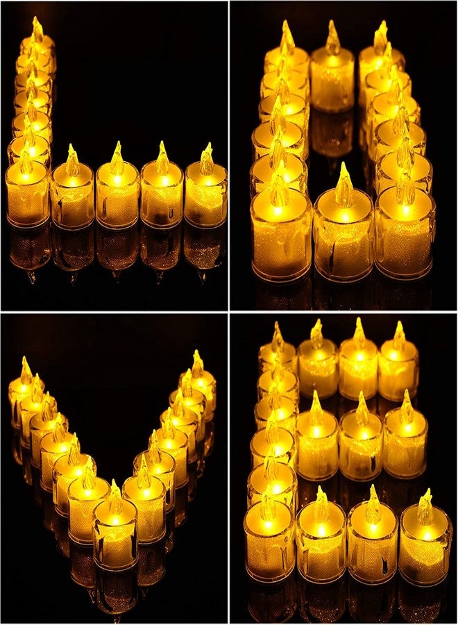 ترو ديكور شموع كريستالية LED بتصميم ذائب بدون لهب أو دخان من ترو ديكور، 12 قطعة، لتزيين المنزل || شموع LED صغيرة لعيد الميلاد وديوالي، عبوة من 12 قطعة (أصفر) - Image 5