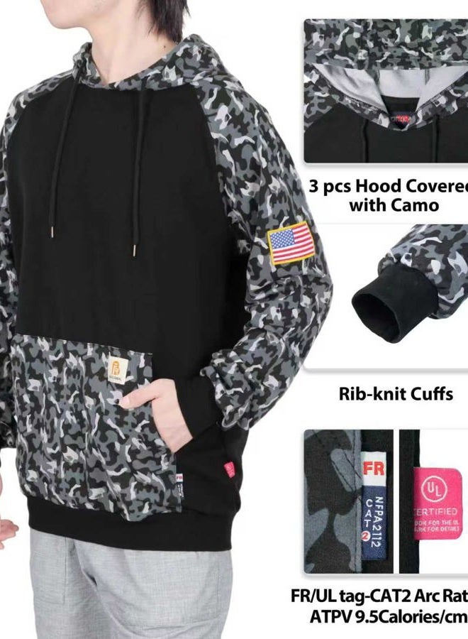 BOCOMAL FR Hoodies Camouflag Lightweight Pullover 7.5oz Cottoon Flame Resistant men's Hooded Sweatshirts NON FLEECE - Image 2