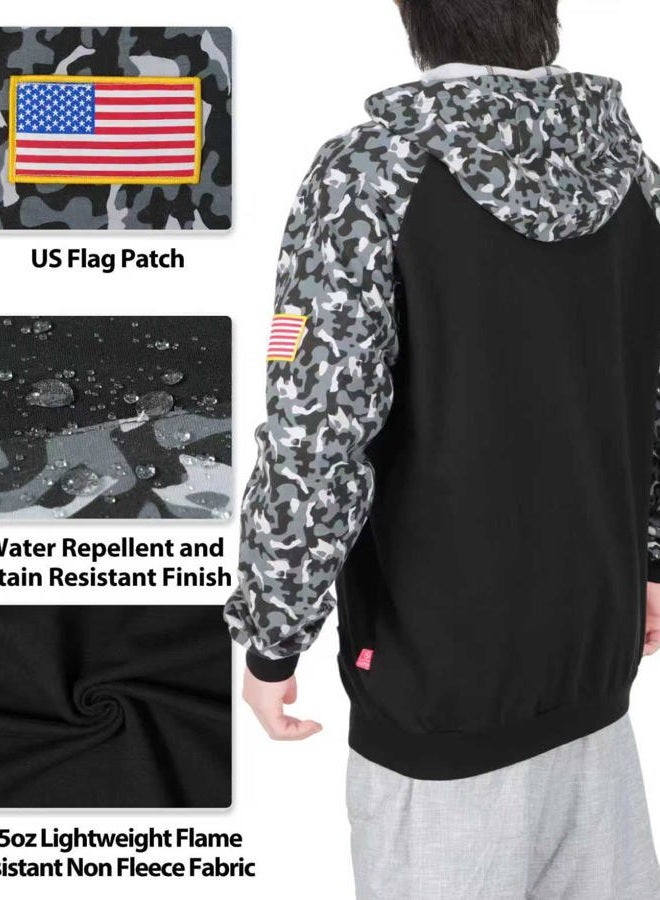BOCOMAL FR Hoodies Camouflag Lightweight Pullover 7.5oz Cottoon Flame Resistant men's Hooded Sweatshirts NON FLEECE - Image 3