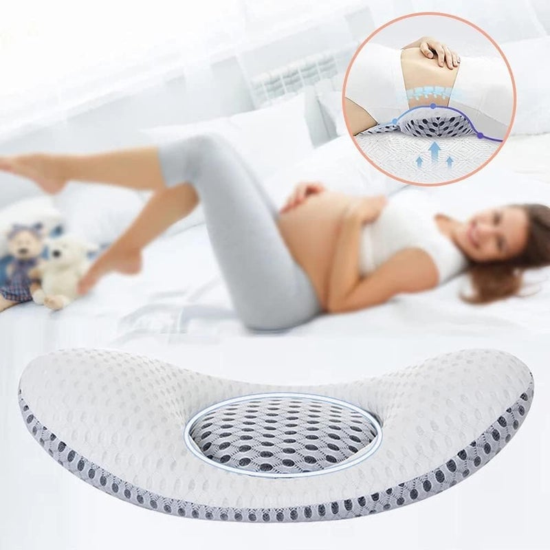 BluBasket 3D Leaf Shape Lumbar Support Pillow for Sleeping Pregnancy Pillow 3D Air Mesh Back Pillow for Bed Adjustable Height Lumbar Pillow for Lower Back Pain Relief - Image 2