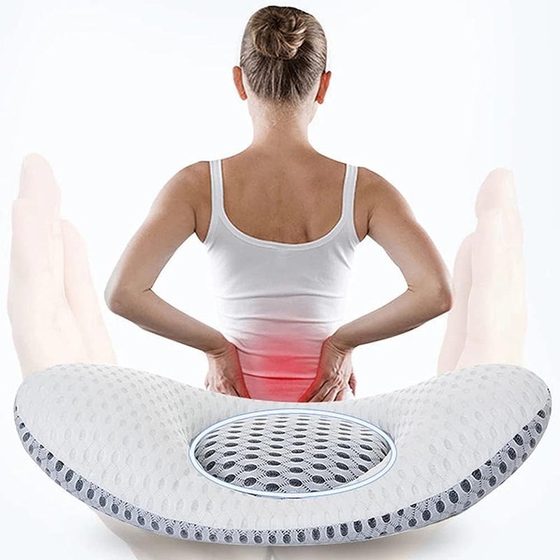 BluBasket 3D Leaf Shape Lumbar Support Pillow for Sleeping Pregnancy Pillow 3D Air Mesh Back Pillow for Bed Adjustable Height Lumbar Pillow for Lower Back Pain Relief - Image 3