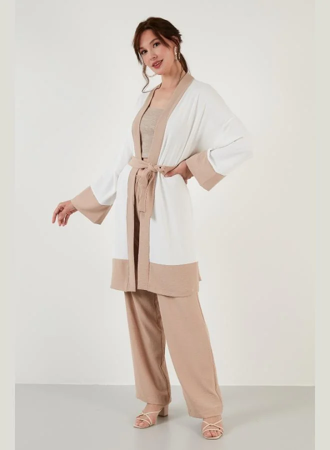 Lela Lela Comfortable Belted Wide Leg Top-Bottom Summer Suit Women's SET 6058038