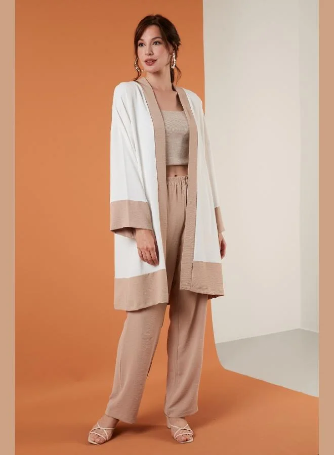 Lela Lela Comfortable Belted Wide Leg Top-Bottom Summer Suit Women's SET 6058038